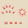 24 Pcs Flower Press on Nails Glitter Short Square Shaped