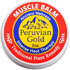 Sore Muscle Balm - Peruvian Gold Intense Heat Therapy Muscle Rub. 500K Scoville Heat Units Melts Away Sore, Painful Muscles. 2oz