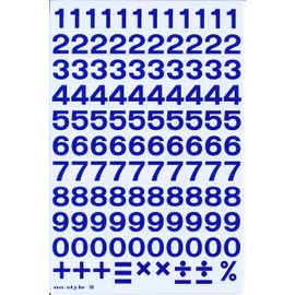 XIAXIN Waterproof PVC Number Sticker Set Weatherproof Waterproof Number Character Nameplate Suitcase Nameplate Locker Indoor Outdoor Use TS-123 (Blue)