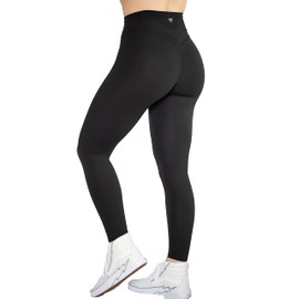 TomTiger Women's Yoga Pants High Waisted Workout Leggings for Women Butt Lifting Tummy Control Booty Tights (Black, M, m)