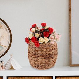 Cabilock Woven Planter Basket,Seagrass Basket Planters, Hyacinth Woven Flower Pot Rattan Wicker Plant Pot,Rustic Sundries Storage Basket For Indoor Outdoor Plant.