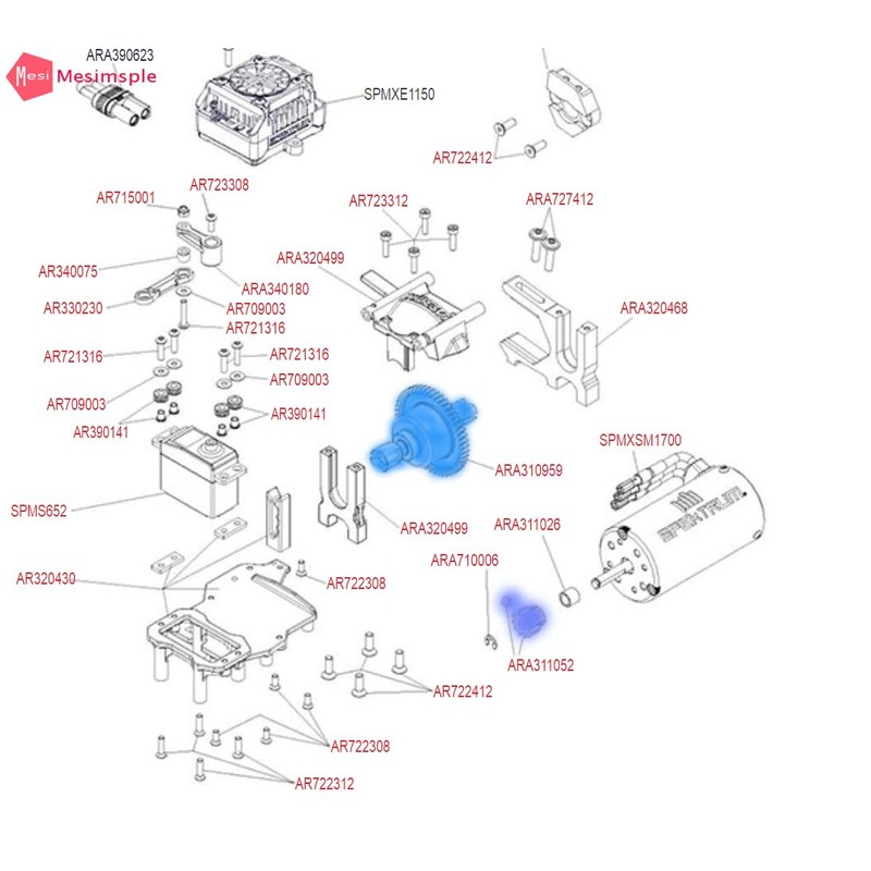 Mesimsple Talion 6s Center Differential 50t for Arrma 1/7 Felony