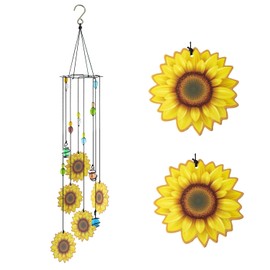 24in Sunflower Wind Chimes Gifts for Women Wind Chime, Small Wind Chimes for Outside, Christmas, Birthday, Thank You Gift for Mom Sisters Friends