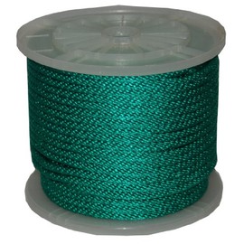 T.W Evans Cordage 98021 5/8-Inch by 200-Feet Solid Braid Propylene Multifilament Derby Rope, Green