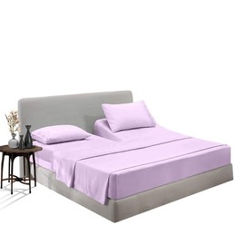 SGI bedding 34" King Split Top Flex Head Sheet 100% Egyptian Cotton Sheet Set - 600 Thread Count Flex Top Sheet Adjustable Bed - 4 Piece Sheet Set 18" Deep Pocket Sleep Number Bed - Lilac Solid