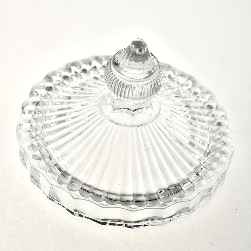 Crystal Glass Salt Cellar with Lid – 7oz Clear Salt