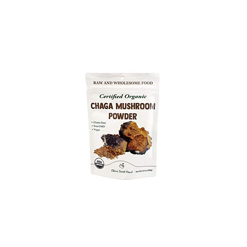 Cherie Sweet Heart Organic Chaga Mushroom Powder - 100% Pure,