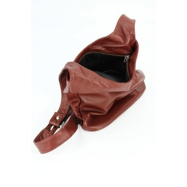 Belli Cross Bag Classic Italian Shoulder Bag Women's Leather Handbag Cross Over Bag - 24 x 28 x 8 cm (W x H x D), Chestnut brown