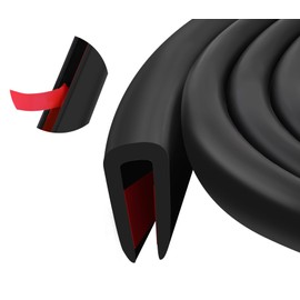 Rubber Edge Trim U Channel Edge Trim Sheet Metal Edge Guard Protector, Self-Adhesive EPDM Seal Strip for Panels, Car Doors, Steel Plates, Hatches, Table Corners, Fit 3/16"(4.8mm), 10Ft Length
