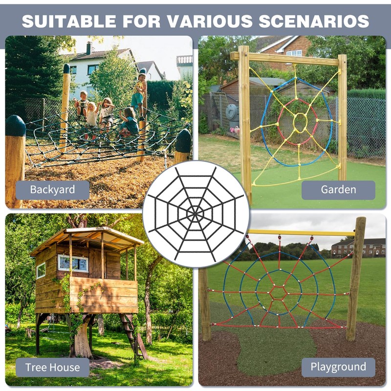 Tongmo Climbing Cargo Net, 5×5ft Spider Climbing Net for Kids,
