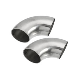 ACROPIX 2pcs OD 1.5 Inch 90 Degree 1.2mm Thickness Mandrel Bend Elbow SS304 Stainless Steel Bend Tube Exhaust Elbow Pipe for Car Exhaust System Car Parts