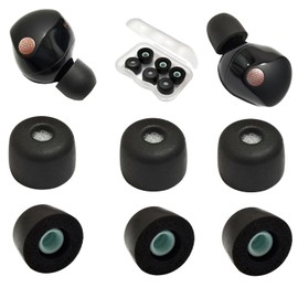 Memory Foam Ear Tips for Sony WF-1000XM5 Filter Screen Earbuds Tips for WF-1000XM5 WF-1000XM4 Earbuds Case, 3 Pairs Large Black