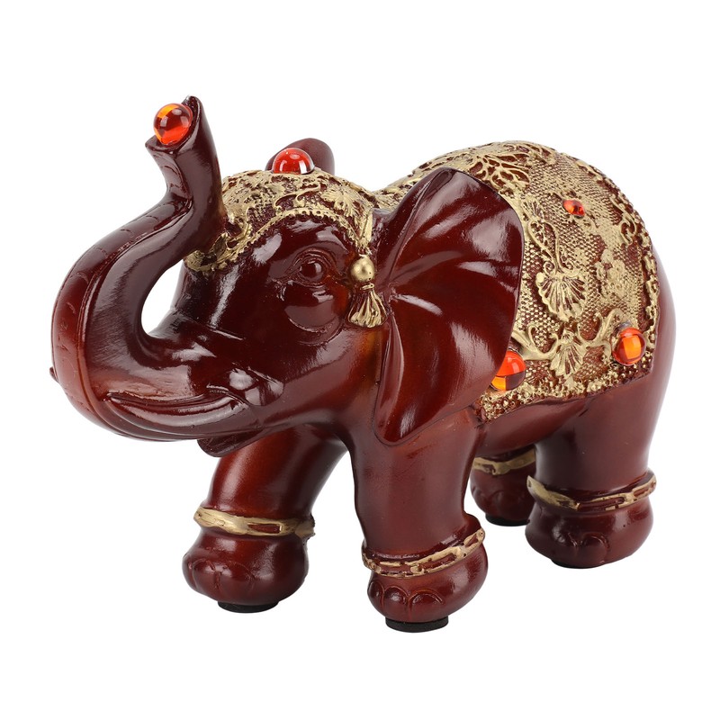 Elephant Statue Durable Resin Cute Elegant Attract Wealth Round Corner