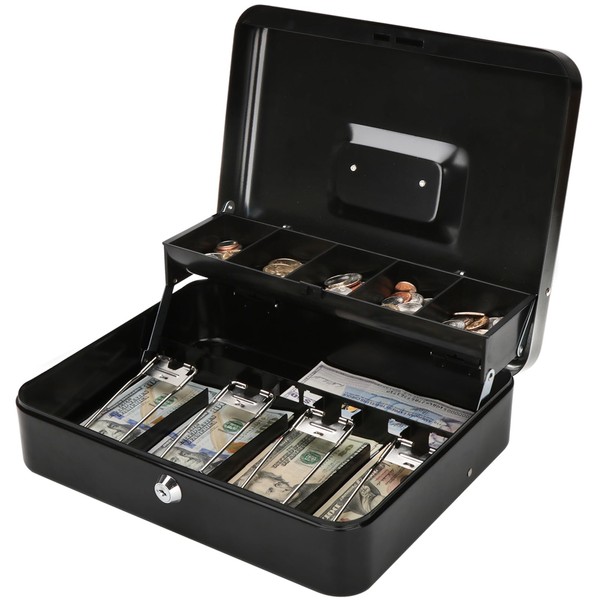 Jssmst Large Cash Box with Lock - 2017 New Metal