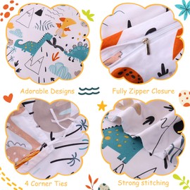 JSD Dinosaur Kids Duvet Cover Set Twin Size, 2 Piece Soft Printed Microfiber Bedding Comforter Cover with Pillow Sham Zipper Closure