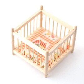 Melody Jane Dolls House Bare Wood Slatted Play Pen Miniature Playpen Nursery Baby Furniture
