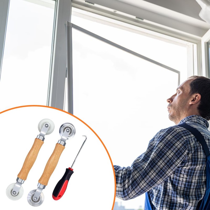 Golgner Pack of 3 Double Wheel Sealing Roller with Wooden