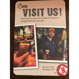 HARPOON IPA Orange Beer COASTER, Mat, Boston, MASSACHUSETTS & VERMONT