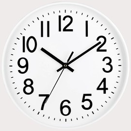 Lottogo Wall Clock, 30 cm (12 Inches), Large Modern Wall Clock for Office, Living Room, Kitchen, School, Children's Room 3 Colors (White Black)