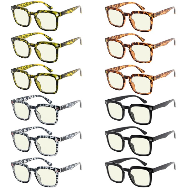 Eyekepper 12 pack Blue Light Blocking Reading Glasses Square Computer