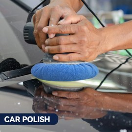 Tallew 40 Pcs 9 to 10 Inches Buffer Pads Bulk Car Polisher Bonnets Orbital Buffer Bonnets Microfiber Polishing Pad Car Wax Cover for Cleaning and Polishing(Royal Blue,Light Blue,White)