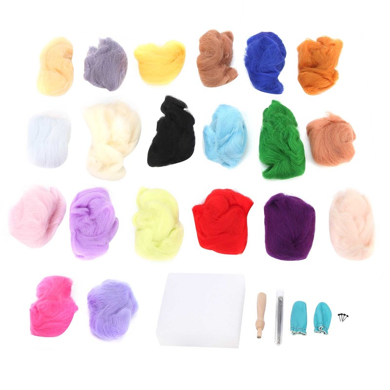 Needle Wool Felt Kit 20 Colors 5g Felting Supplies Tools
