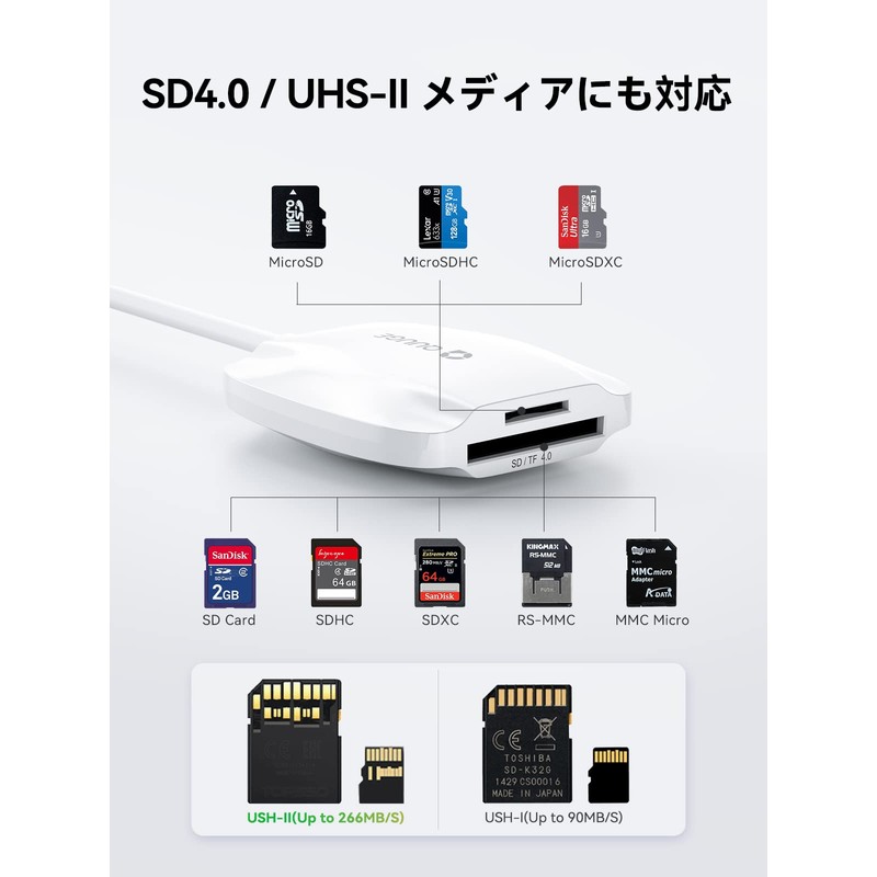 QUUGE Type-C SD 4.0 Card Reader with OTG Function 2-in-1
