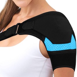 Shoulder Brace for Men and Women, Shoulder Brace Support, Rotator Cuff Compression Support, Left and Right Adjustable Shoulder Wrap for Shoulder Injuries and Tendonitis for Fitness Training Exercise