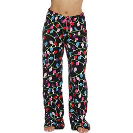 6339-10122-2X Just Love Women's Plush Pajama Pants - Petite to Plus Size Pajamas,Black - Light Up,2X Plus