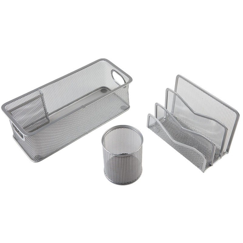 Idena 354018 3-Piece Office Set Silver