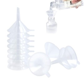 10Pcs Clear Mini Funnel Narrow, Neck Perfume Funnel, Kitchen Use Plastic Funnels for Lab, Water Bottle, Powder,Capsule,Oils, Filling Bottles, Urn Filling Kit