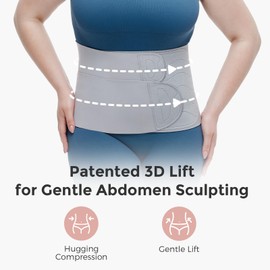 Momcozy Ergowrap Postpartum Belly Band, 3D Abdomen Lifting & Ergonomic Back Support Abdominal Binder, Seamless & Invisible Wrap Shapewear for Postpartum C-Section Recovery, Daily Wear, Exercise