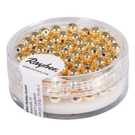 RAYHER HOBBY Rayher 1630206 Plastik-Rundperlen, 4 mm ø, gold