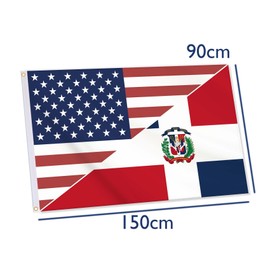 Dominican USA Flag,Big 3x5 FT Dominican Flag,36x60 Inch Large Double-Printed Durable 150D Thick Polyester Decorations with 2 Brass Grommet