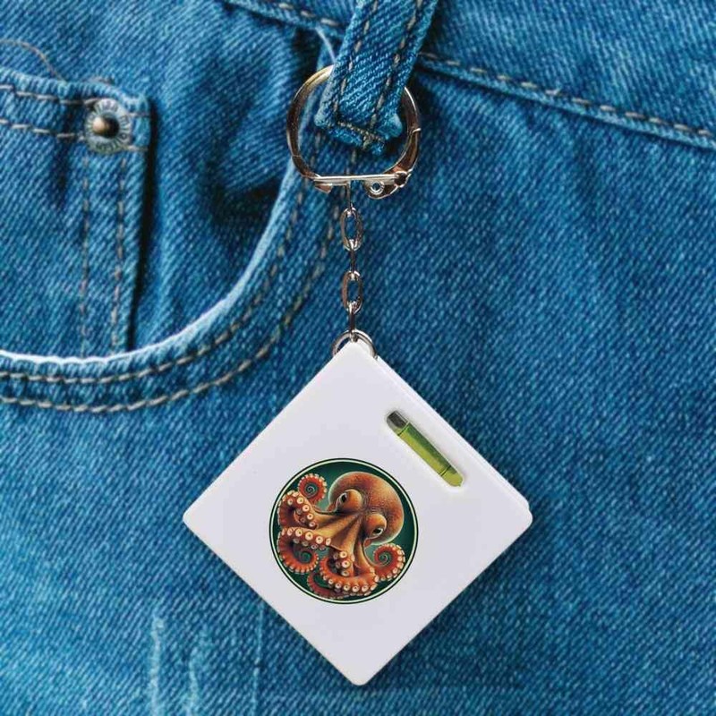 'Angry Octopus' Keyring Tape Measure/Spirit Level Tool (KM00041712)