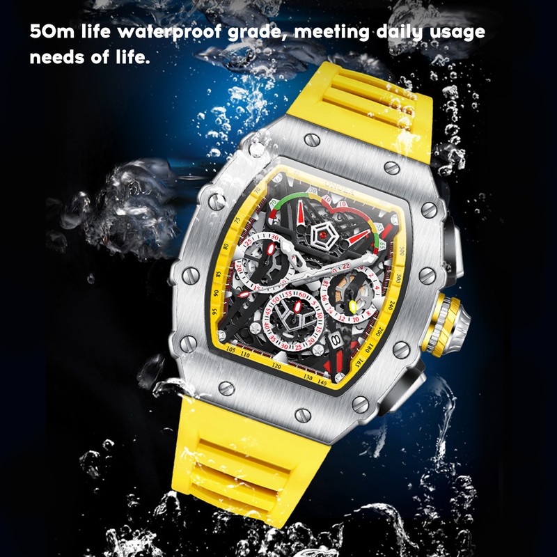 Men's Quartz Watch Silicone Strap Fashion Business Wrist Watch