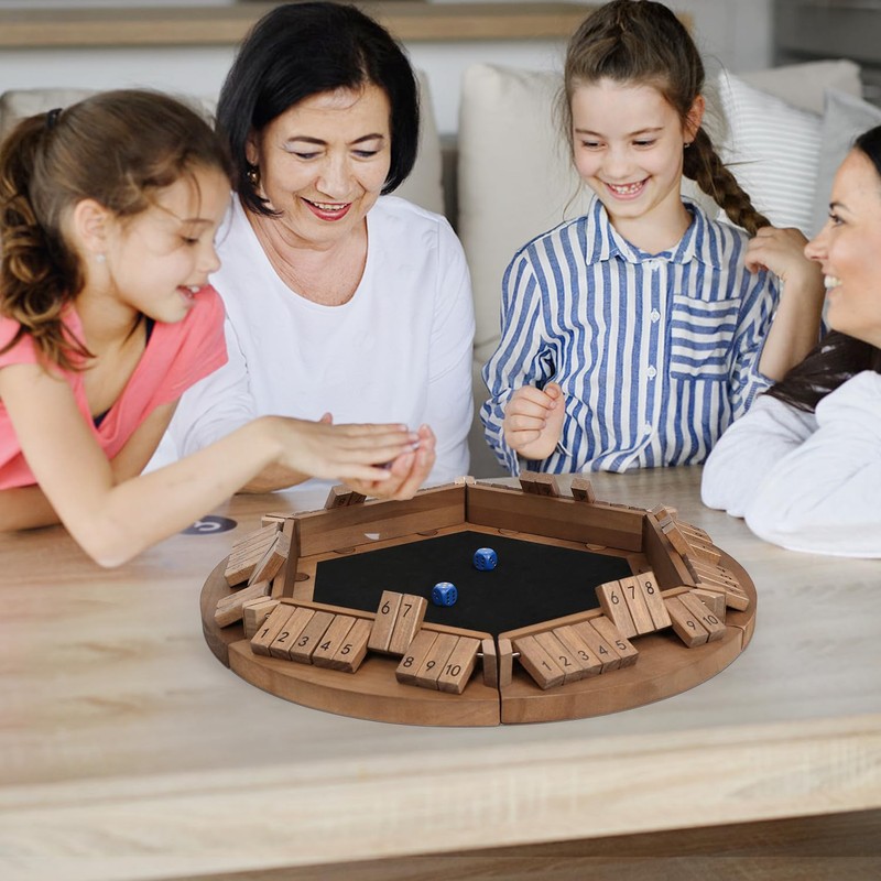 Shut The Box Game for 1-6 Players, Plusvivo Large Round