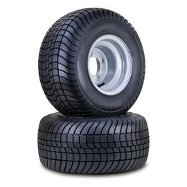WANDA Golf Cart Tire Wheel Assembly 18X8.5-8 4-Ply with 4 Lugs on 4" PCD Silver Rim,SET 2