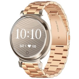 Lamshaw Compatible for Garmin Lily 2 Band, Quick Release Stainless Steel Metal Replacement Straps Compatible for Garmin Lily 2 Smartwatch (Rose Gold)