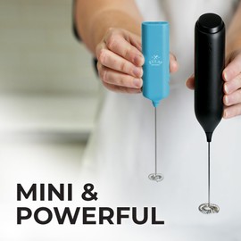 Powerful Milk Frother Wand - Mini & Mighty Handheld Drink Mixer - Portable Coffee Frother For Latte, Cappuccino, Matcha, Hot Chocolate, Creamer - Teal