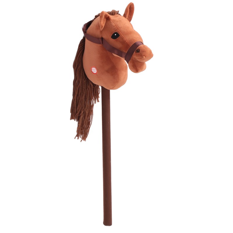 70cm Height Plush Horse Stick Toy Cute Expression 2 Sound