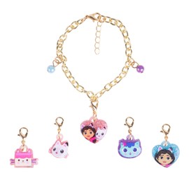 LUV HER Gabby's Dollhouse Girls Add A Charm Toy Bracelet and Costume Jewelry Box Set with 1 charm bracelet & 5 interchangeable charms - Ages 3+