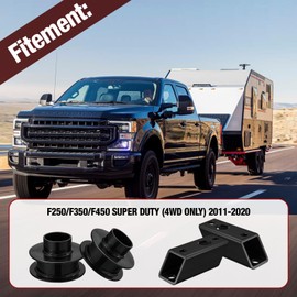 BDFHYK F250 2.5 inch Leveling Kit with Track Bar Relocation Bracket Compatible with Ford F250/F350/F450 Super/Heavy Duty 4WD Trucks 2011-2023, 66-2726 Suspensions Struts Spacer