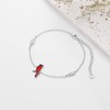 LONAGO 925 Sterling Silver Red Cardinal Bird Bracelet Adjustable Link