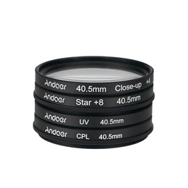 Andoer 40.5mm UV+CPL+Close-Up+4 +Star 8-Point Filter Circular Filter Kit Circular Polarizer Filter Macro Close-Up Star 8-Point Filter with Bag for Nikon Canon Pentax Sony DSLR Camera