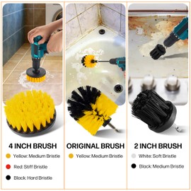 Cepillo de Taladro, 22 Piezas Juego de Cepillos para Taladro Eléctrico, 6 Cepillos de Limpieza, Varilla de Extensión, Almohadillas para Fregar, Esponja Almohadillas, Ideal para Autos, Baño, Azulejos