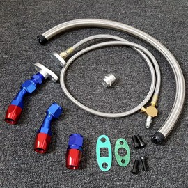 1st-racing T3 T4 T04E T60 T61 T70 Turbo Oil Feed Line 36" & 10-AN Oil Drain Return Fitting