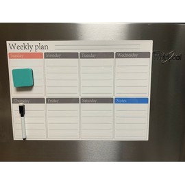 MFLABEL 16.5" x 12" Magnetic Refrigerator Calendar White Dry Erase Board Week Planner