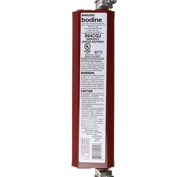 Bodine B94CGU B94CGUM Fluorescent Emergency Ballast