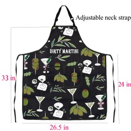 Dirty Martini Apron Martini Gifts Dirty Lover Gift for martini drinkers Bartender Gifts Bartender Mixologist Apron